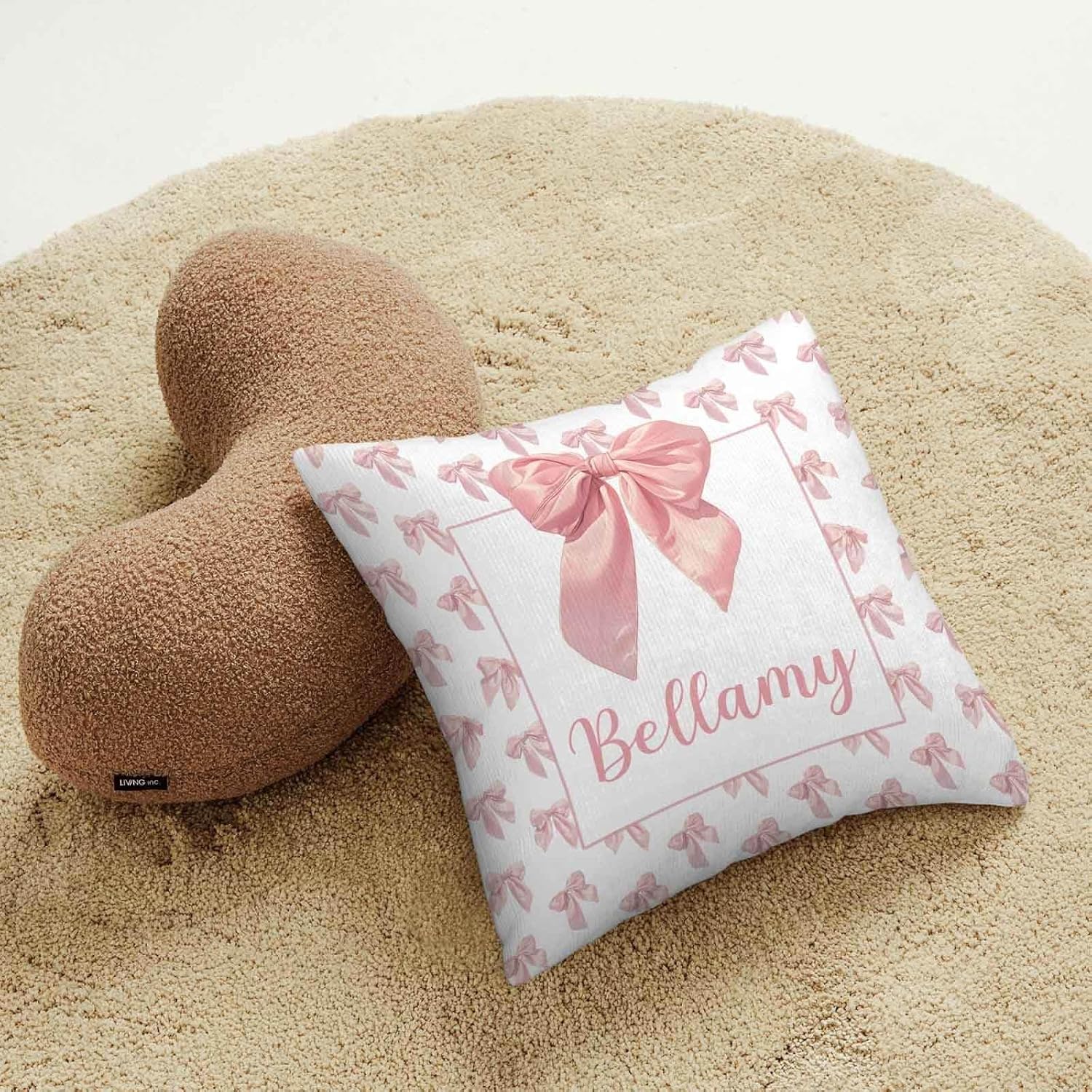 Personalized Baby Girl Crib Bedding Set – Custom Name Bow Pink 3-Piece Nursery Set with Soft Flannel Blanket, Fitted Sheet & Pillowcase – Infant & Toddler Bedding Gift