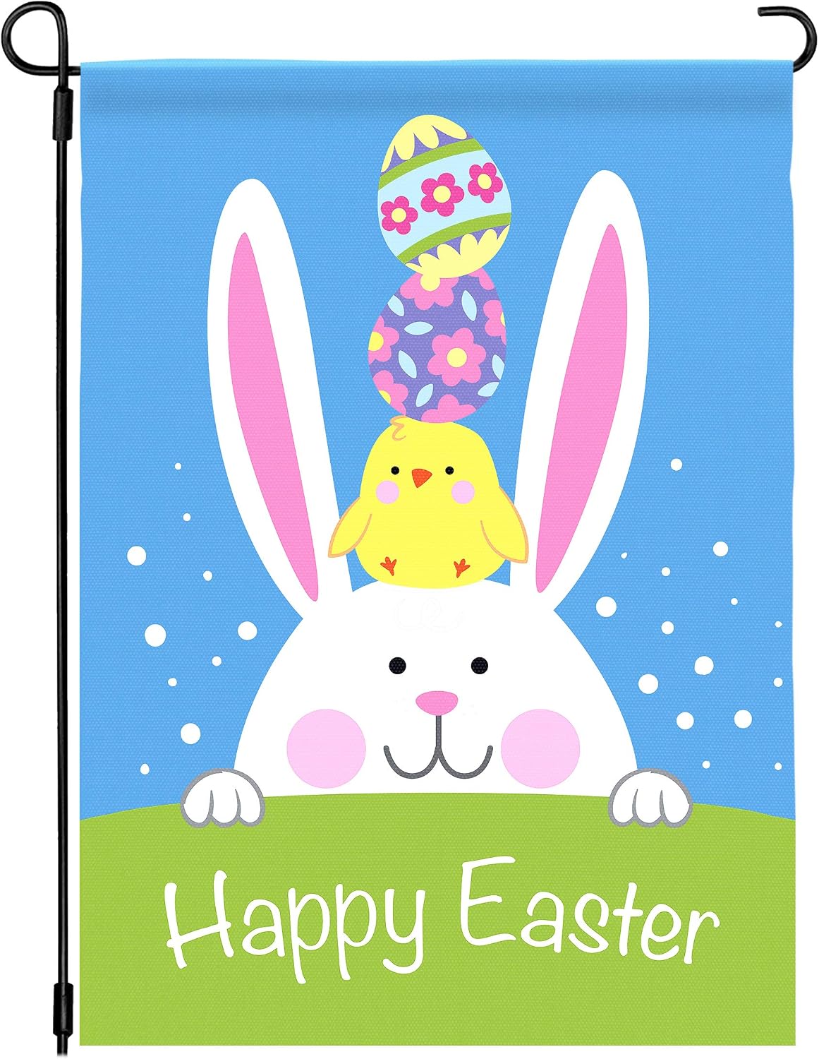 Easter Garden Flag 12 x 18 Double Sided - Easter Decorations for Home - Easter Bunny Yard Spring Outdoor Decor