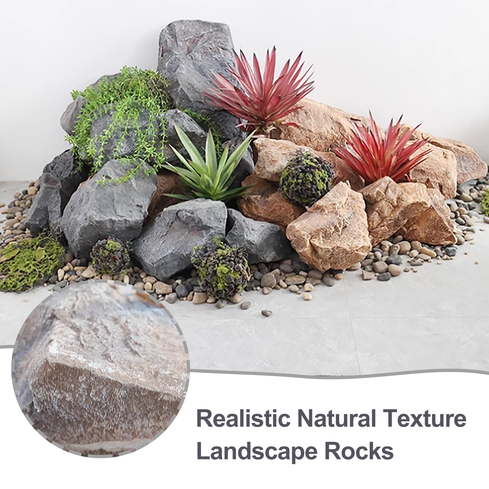 Boulder artificiale per esterni, copertura in finta roccia, schiuma di poliuretano con texture naturale realistica per prati, giardini, acquari