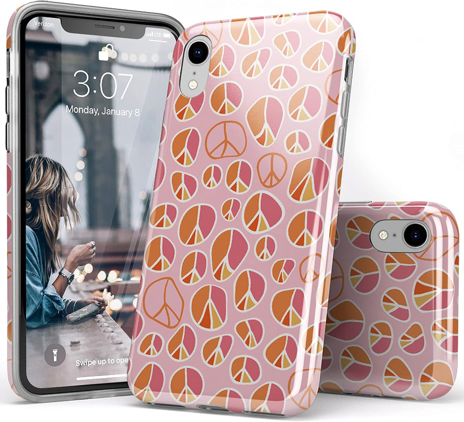 Casely iPhone XR Case | Peace Out | Groovy Peace Sign | Classic Ultra Slim Design