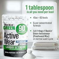 Vista 131 de Rockin' Green Detergente para ropa sucia, a base de plantas, detergente en polvo natural para ropa, vegano y biodegradable, seguro para pieles