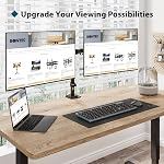 BONTEC Dual Monitor Arm pour 13-32 pouces LCD LED PC Écrans réglables en hauteur 360° Rotation, 90° Tilt et Swivel, 22 lb par bras, pince de bureau ou support Grommet, gestion de câble, noir