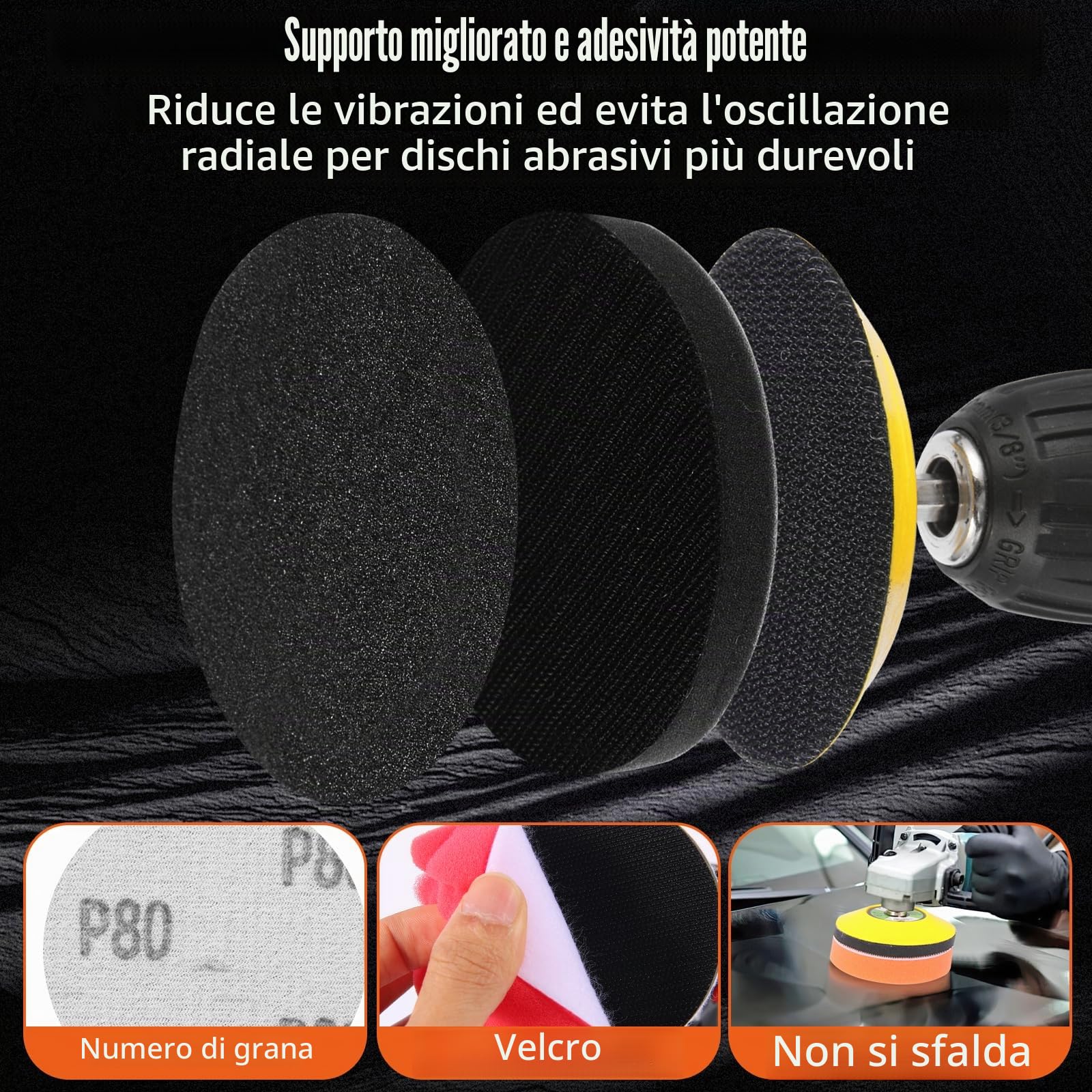 Set di 133 punte per lucidatura, per lucidatura, levigatura, cera, 75 mm
