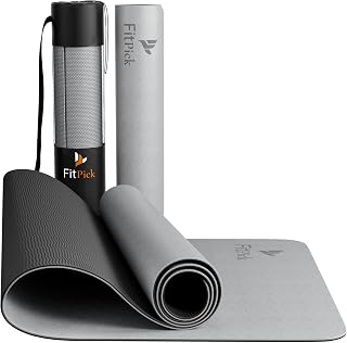 FIT PICK Pro Yoga Mat for Women & Men | High Density TPE Yoga Mat with 6mm Cushion | Non-Toxic, Sweat-Resistant & Double S... Price In India