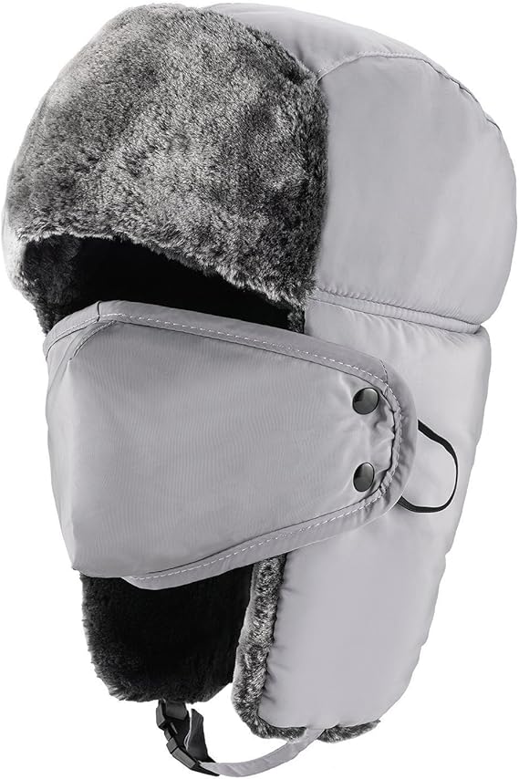 Amazon Co Jp Outry 飛行帽 防寒帽子 パイロットキャップ マスク 耳あて付 メンズ レディース 冬 スキー アウトドア 外出 仕事 男女兼 用 グレー スポーツ アウトドア