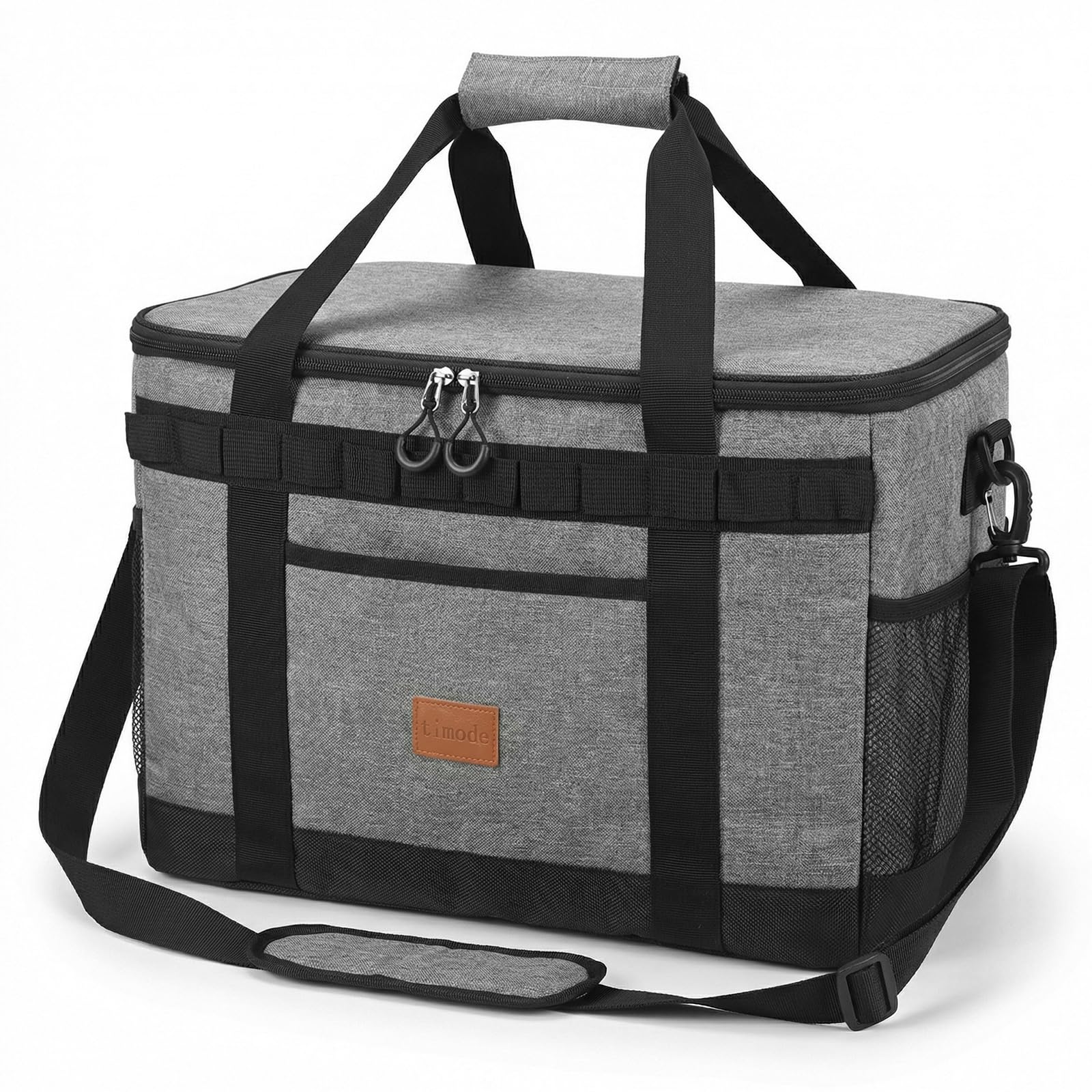 Borsa termica grande da 42 l, 60 lattine, pieghevole, con tasche multiple, isolata a prova di perdite, per campeggio, picnic, barbecue, attività all'aperto, 46 x 30 x 31 cm