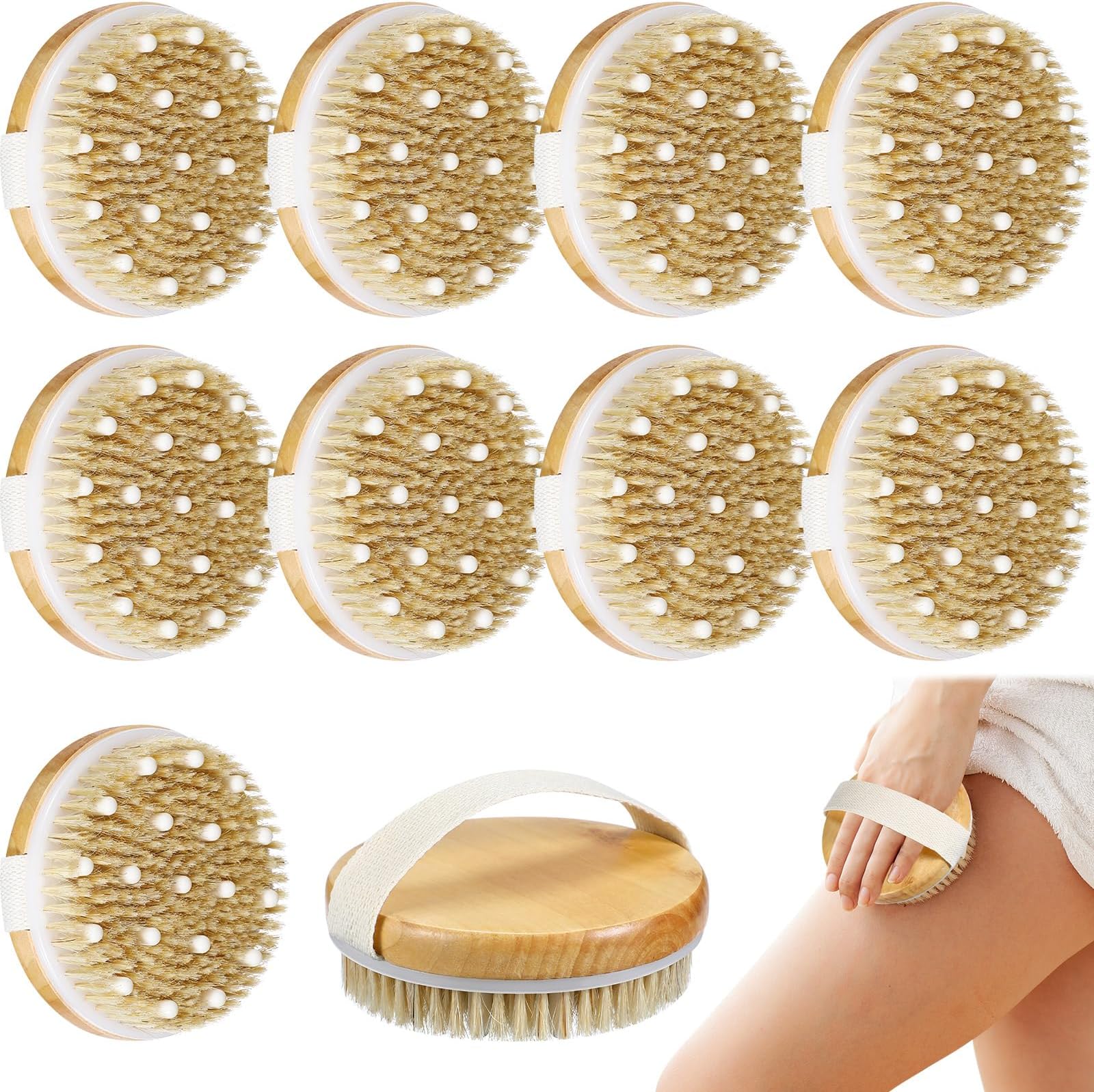 Gejoy 10 Pcs Dry Brushing Body Brush Exfoliating Brush