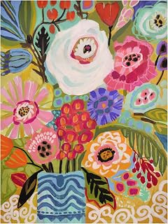 Trademark Fine Art Canvas Wall Art - Karen Fields 'Fresh Flowers In Vase Ii' Wall Art for Living Room, Bedroom, or Office Décor