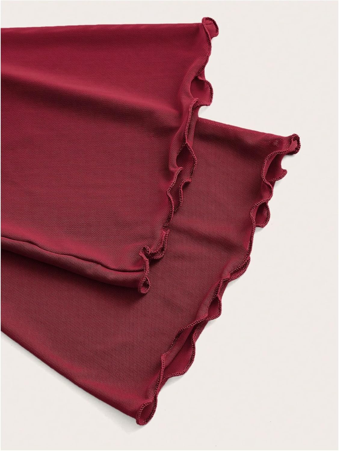 GORGLITTER Women's Bell Sleeve Off The Shoulder Tops Mesh Long Sleeve Ruched Halter Crop Top - Image 3