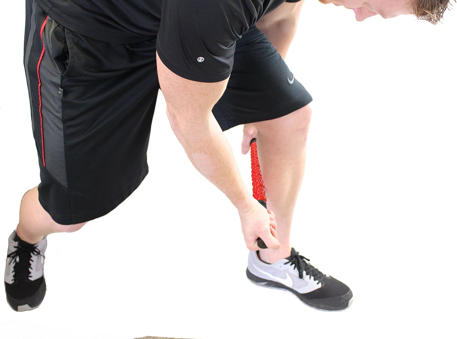 The Muscle Roller Stick, Massage for Legs | Great Gifts for Runners Men/Women, Athletes, Exercise - Shin Splints, Trigger Point - Red Elite Hard, 17"