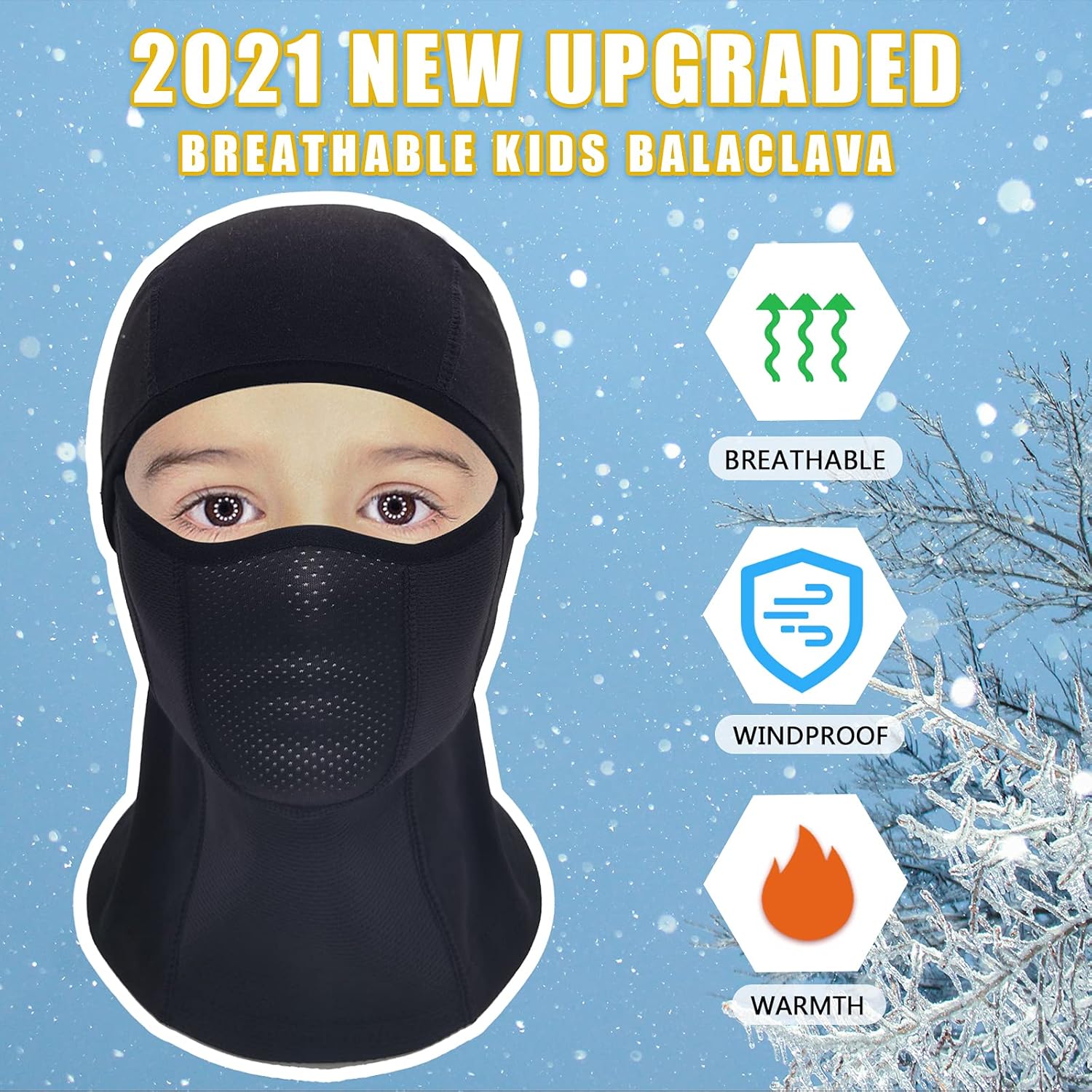 Breathable Kids Balaclava Ski Mask (2 Pack), Fleece Winter Face Mask for Cold Weather Boys Girls - Children Snow & Windproof Hat (Black + Pink): Clothing, Shoes & Jewelry