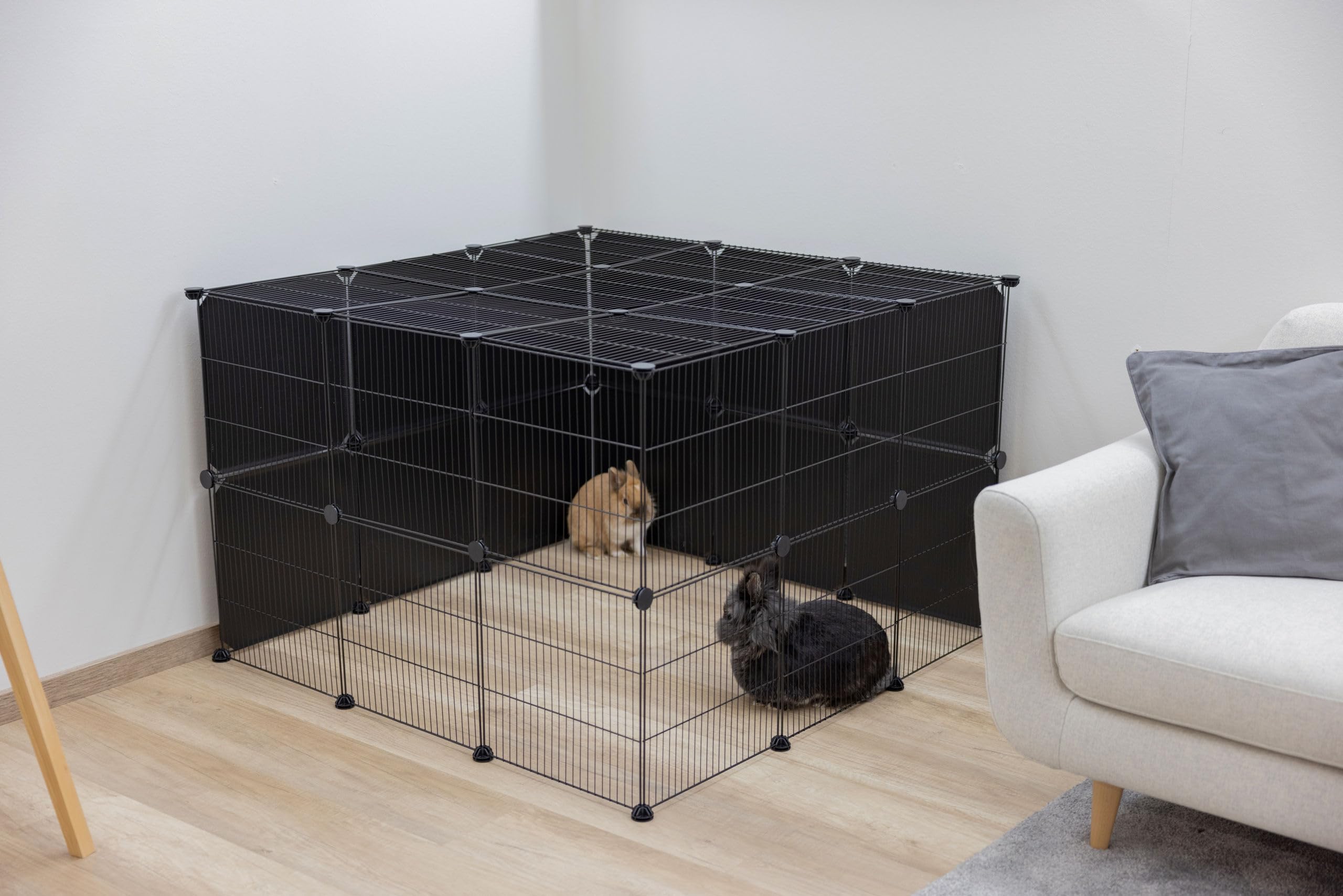 Kerbl Pet Recinto Exterior Hopsi, 12 Mallas de 35x35cm Cada una, Flexible y Extensible, fácil de Montar, Sistema de conexión