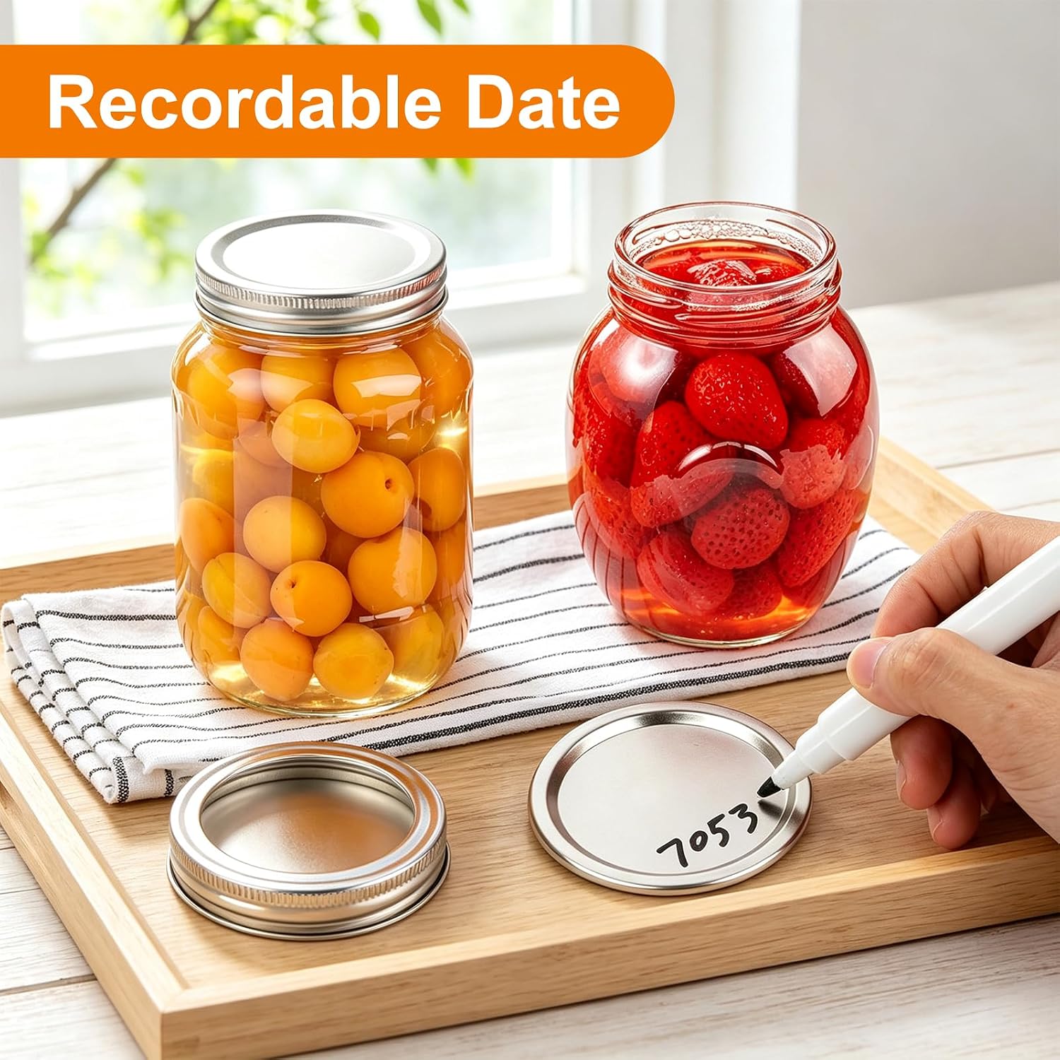 50 Pcs Canning Lids, Regular (34Pcs) and Wide (16Pcs) Mouth Mason Jar Lids