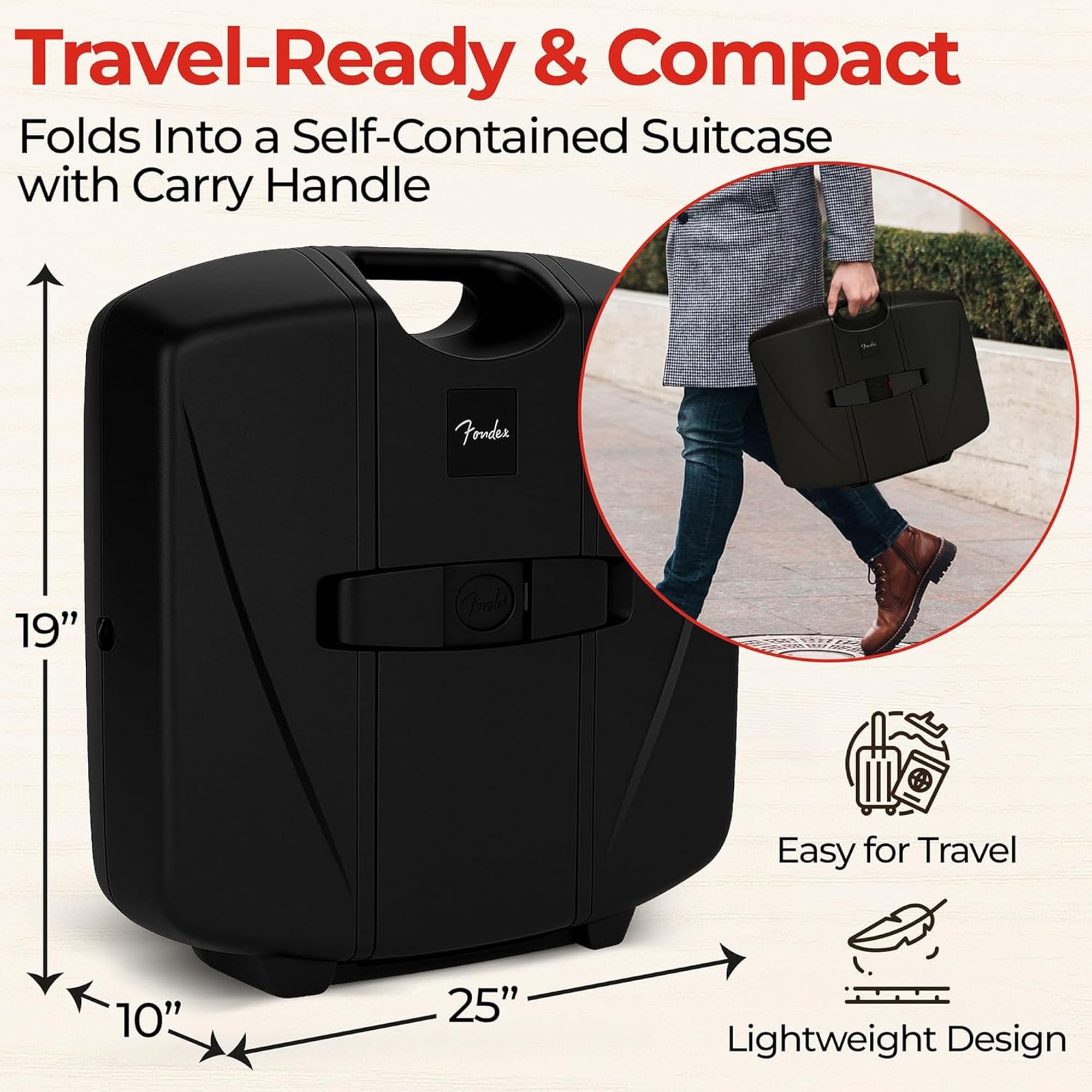 Fender Passport Conference S2 Portable PA System Bundle with Microphone, Compact Speaker Stands, XLR Cable, and Instrument Cable