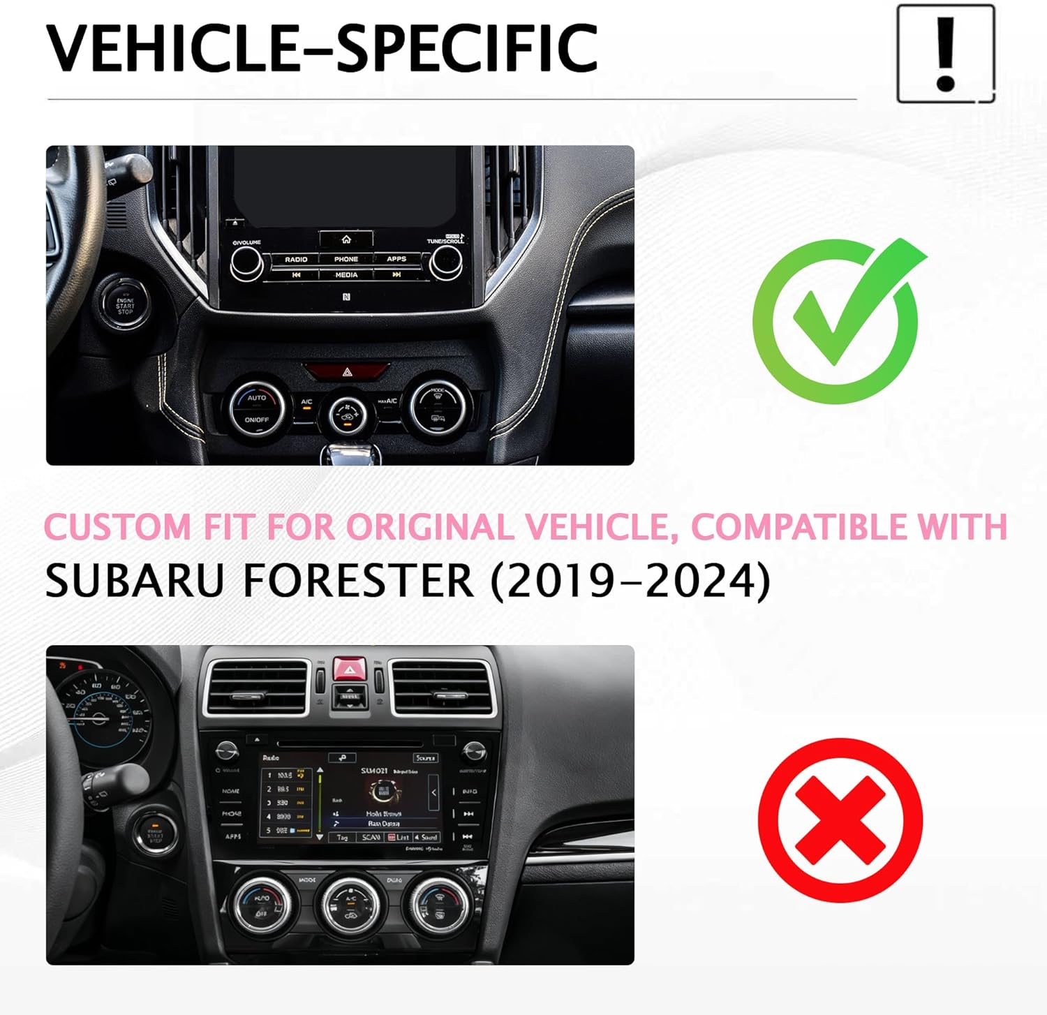 for Subaru Forester 2019-2024 Accessories, 9-Pieces Aluminum Alloy Knob Covers Trim Kit (Pink) Fits Push Start, A/C, Volume, Drive Mode & Rear Mirror. Interior Upgrade & No-Tool Install