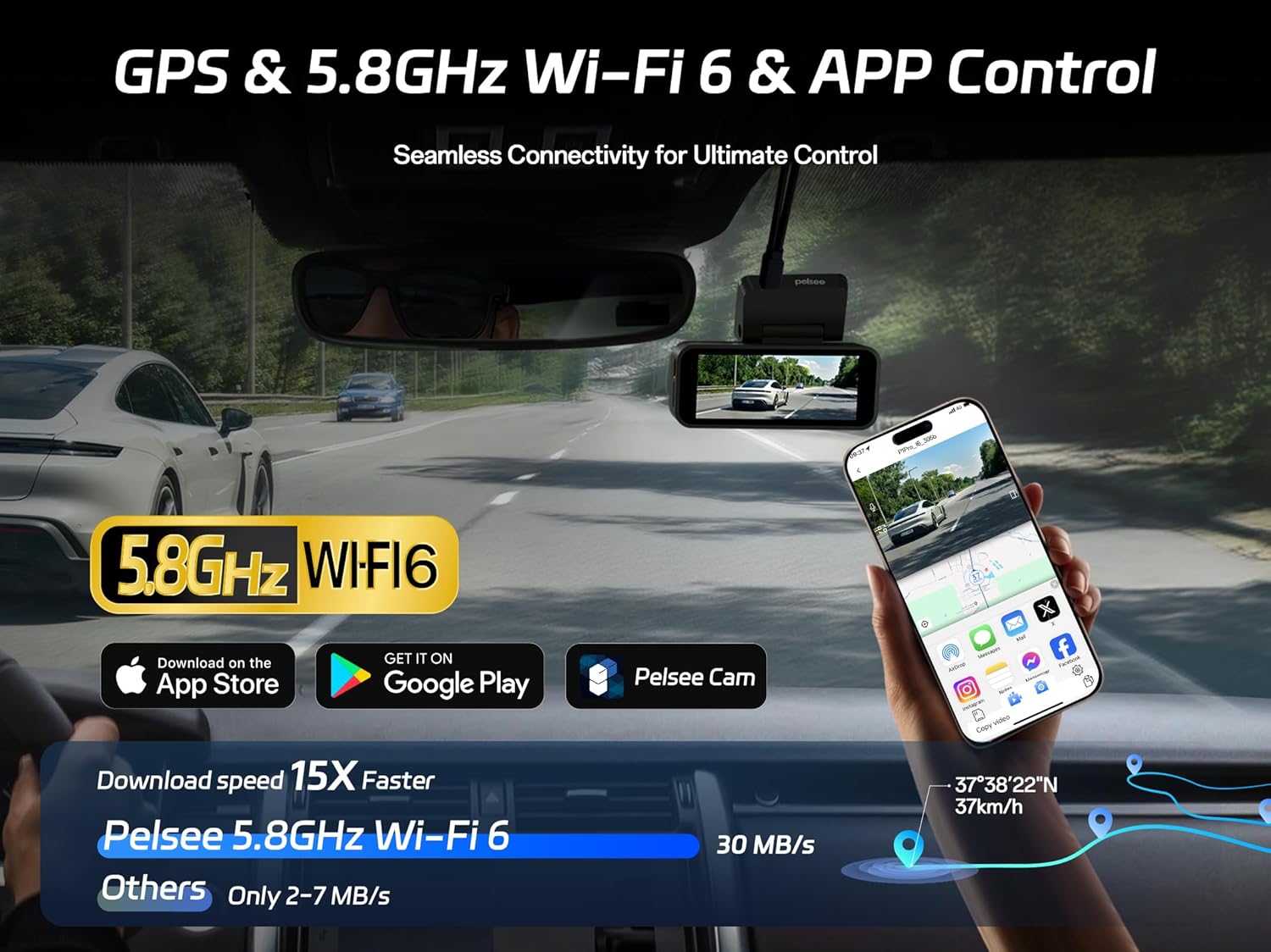 Pelsee P1 Pro 4K Dash Cam Front and Rear, STARVIS 2 Sensor, 64GB Card, Dual Dash Camera for Cars with Full-Color Night Vision, HDR WDR, ADAS, GPS, WiFi & Voice Control, 24H Parking Mode, 3.39" Screen 9 81SWUmpU2wL. AC SL1500