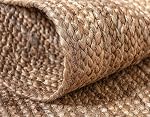 Handwoven Jute Braided Area Rug- Rustic Vintage Beige Reversible Rugs Eco Friendly Rugs for Bedroom Kitchen Living Room Farmhouse (Natural-6' Round)