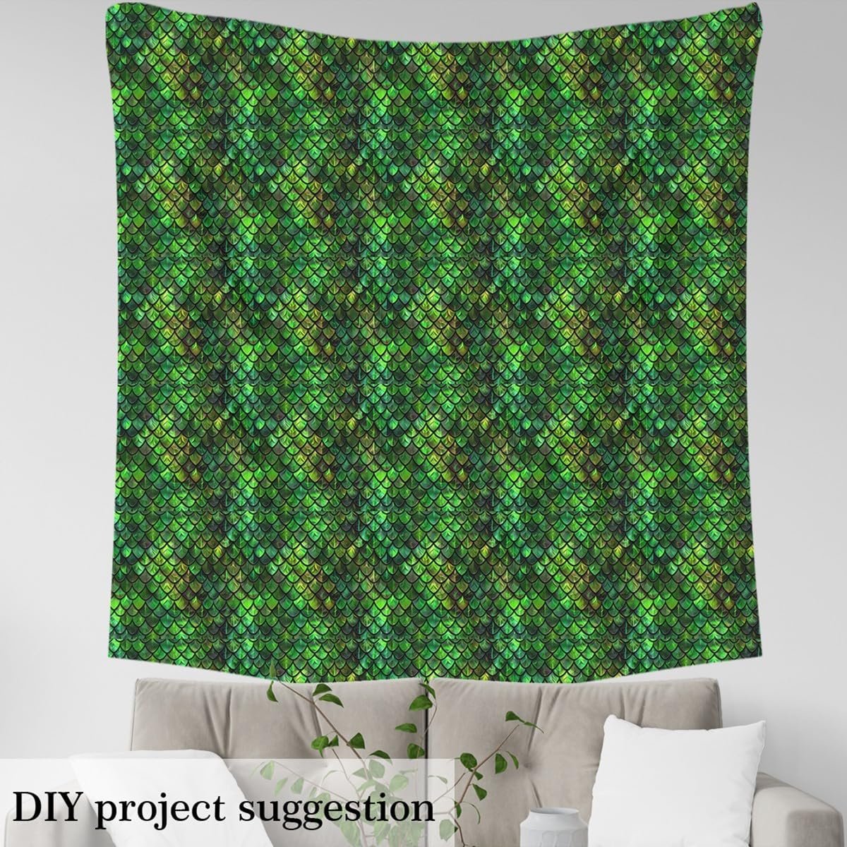 Erosebridal Green Scales Fabric by The Yard,Ocean Nautical Mermaid Scales Upholstery Fabric for Quilting Sewing,Fish Scales Sealife Decorative Fabric,3D Marine Squama Indoor Outdoor Fabric,2 Yards