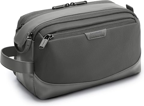 BAGSMART Toiletry Bag, Large Capacity, Bathroom Pouch, Portable, Toiletry Pouch, Travel Pouch, Travel Storage, Waterproof, Bath, Lightweight, Freestanding, Business Trips, Travel, Stylish, Mens, Gray