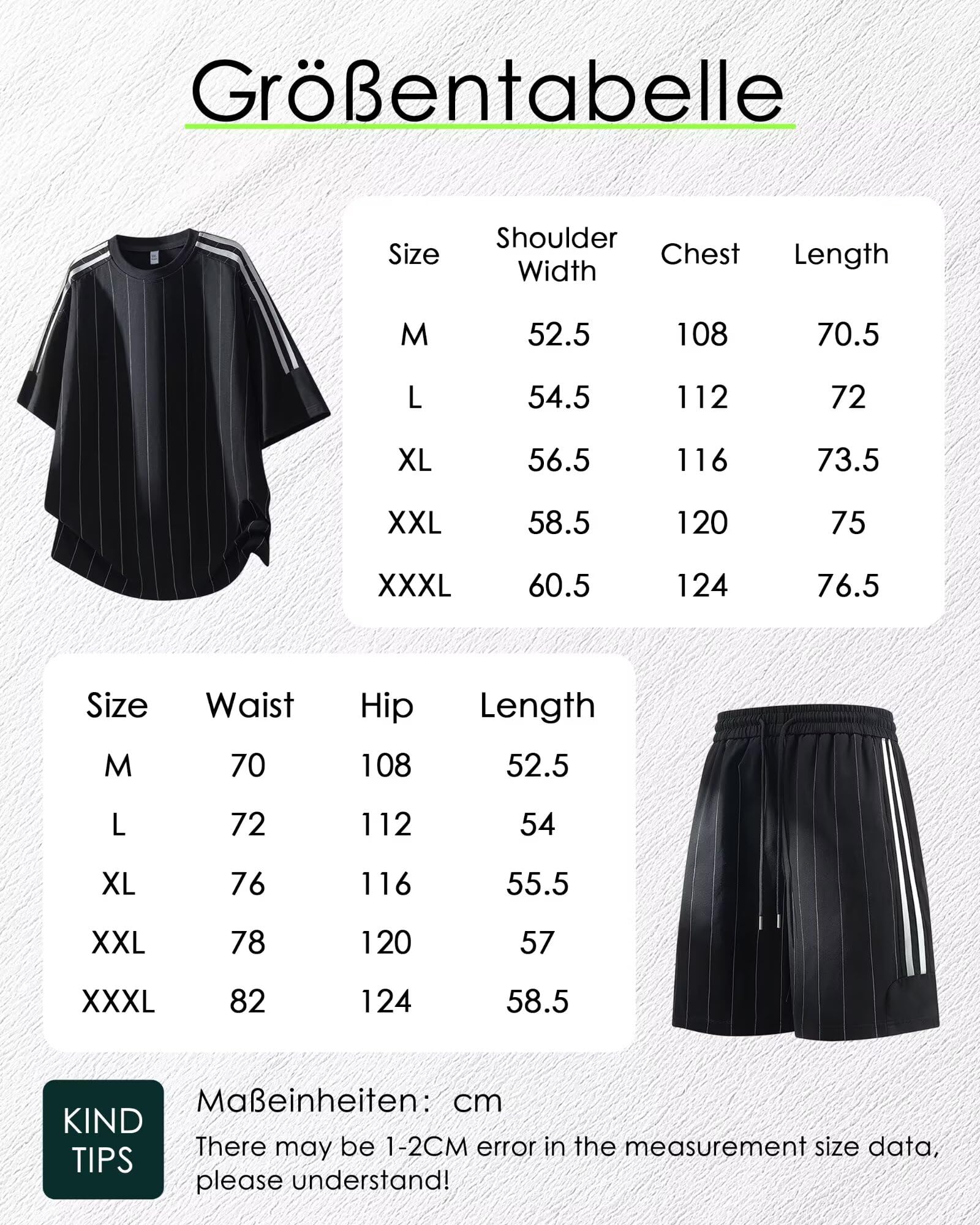 Trainingsanzug Jogginganzug Herren Outfit Komplett Set Stylisch Lockere Passform Zweiteiler Herren Kühlend Sportliches Outfit Sommeranzug Herren Tennis Fitnessstudio Fußball Golf