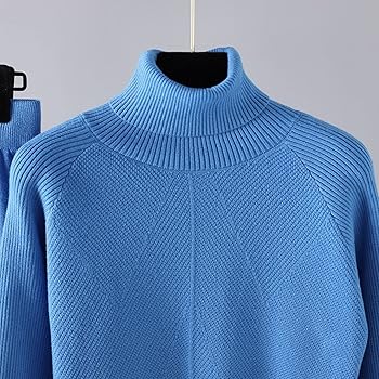 Completo In Lana 2 Pezzi Per Donna - Maglione A Maniche Lunghe E Pantaloni Larghi, Comodo Ed Elegante - Foto 2