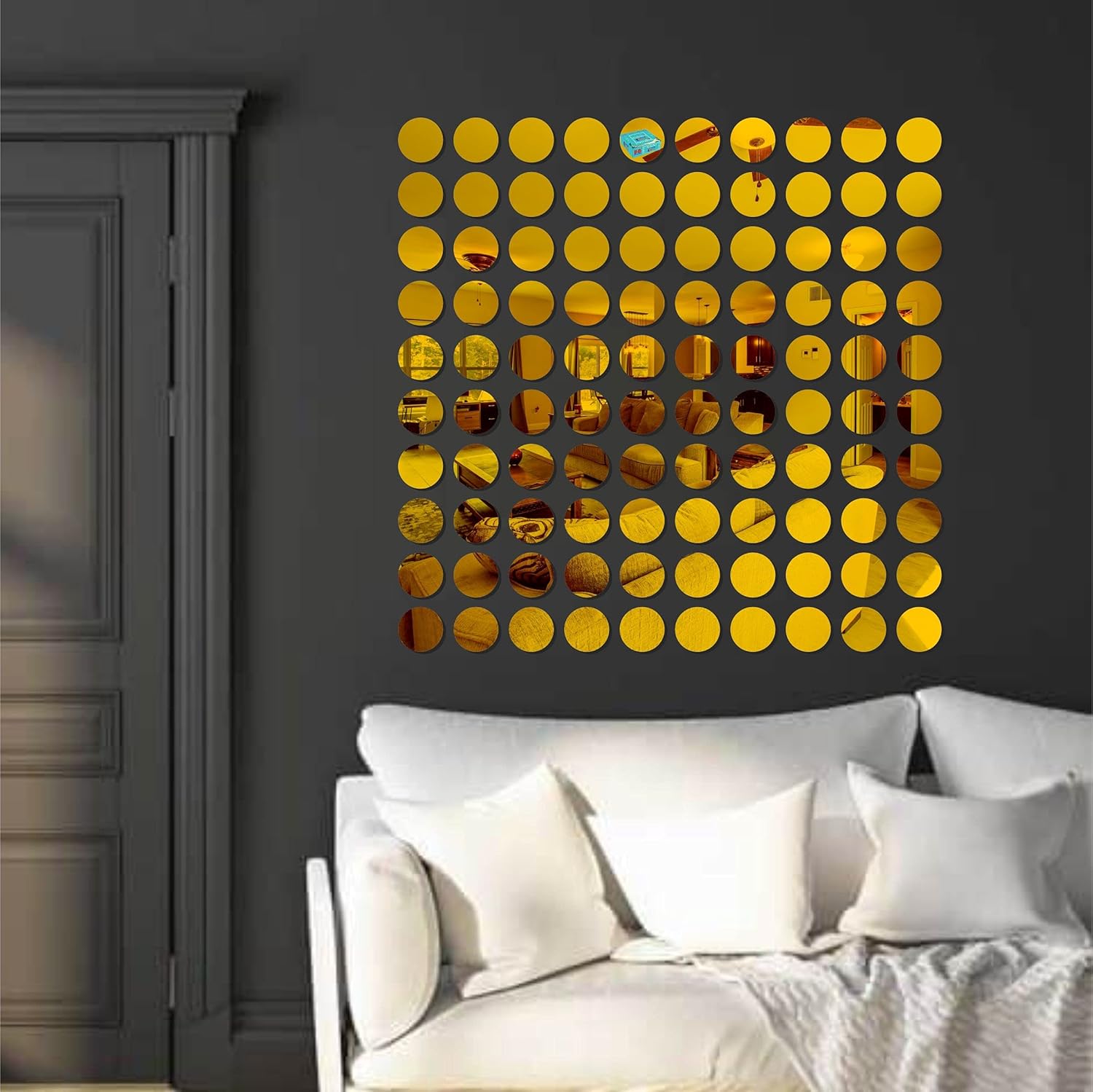 Buy Look Decor 100 Duck Dot Golden wall mirrorsacrylic stickers