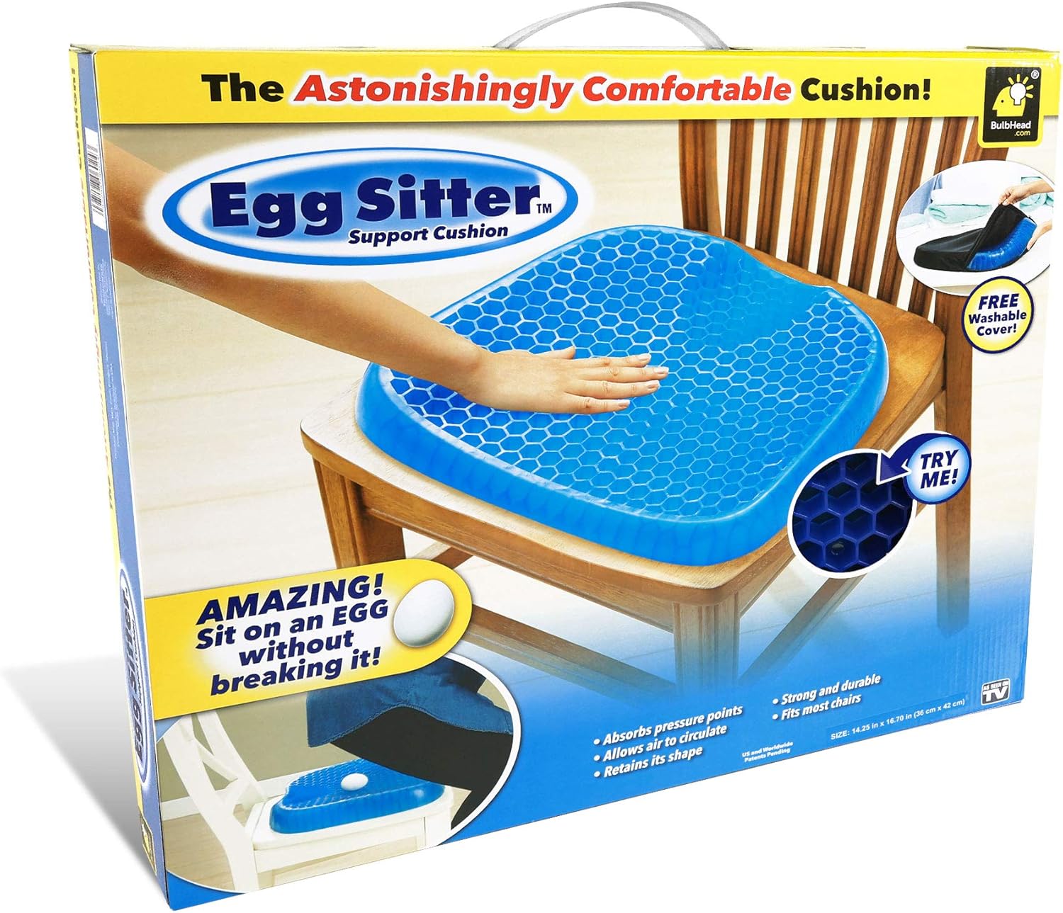 BulbHead Egg Sitter Seat Cushion with NonSlip Cover