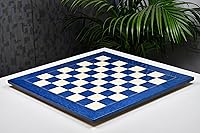 Vista 5 de CHESSBAZAAR Tablero de ajedrez de madera de lujo de 22 pulgadas con acabado brillante y acabado blanco de ceniza azul Tablero de ajedrez