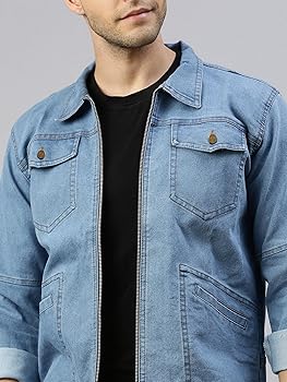 Buy VOXATI Men's Denim Jacket kjt881-s_Blue_S at Amazon.in