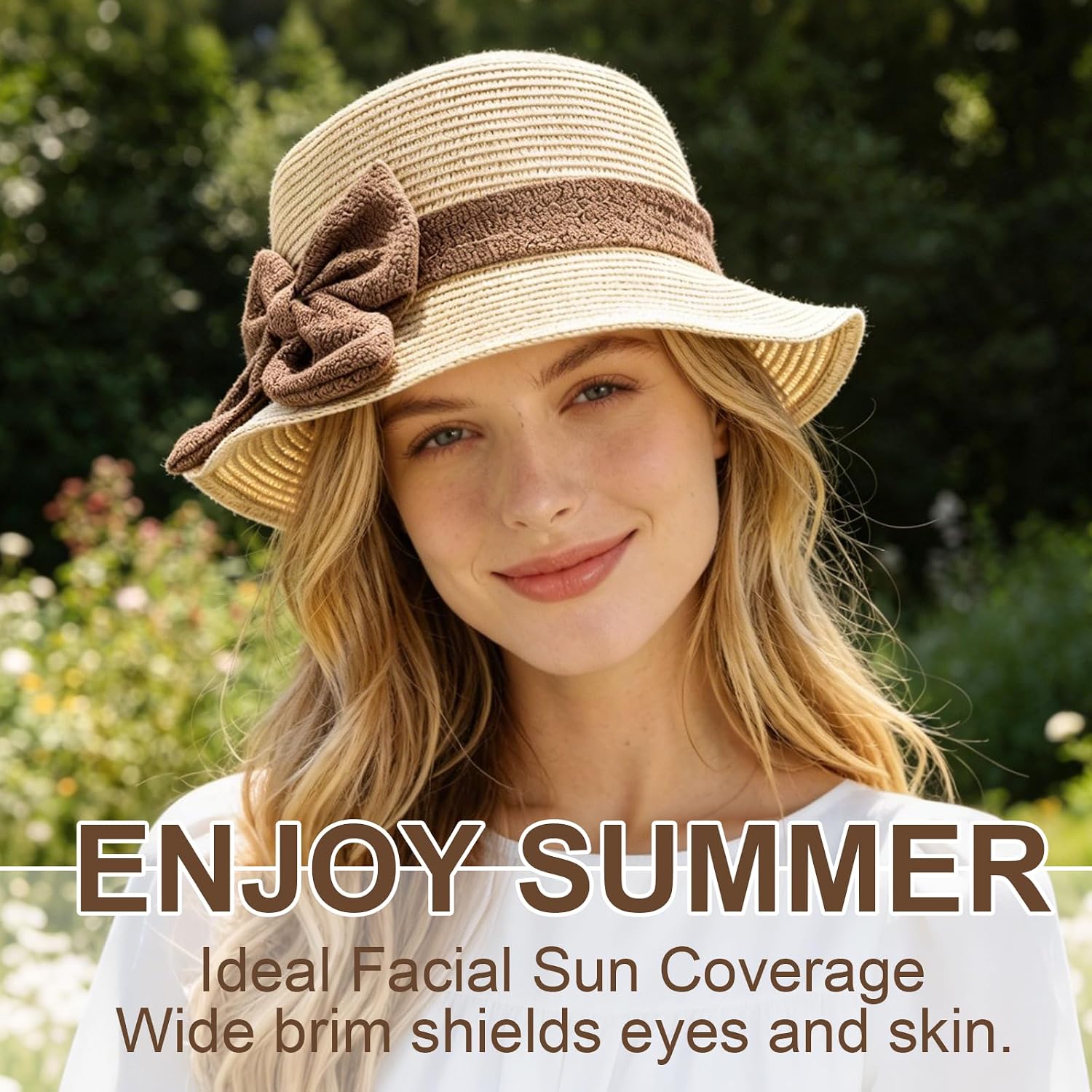 Womens Straw Hat,2026 New Beach Sun Straw Hats for Women, Wide Brim Packable Travel Bucket Hats,Summer Hats for Vacation Travel Beige