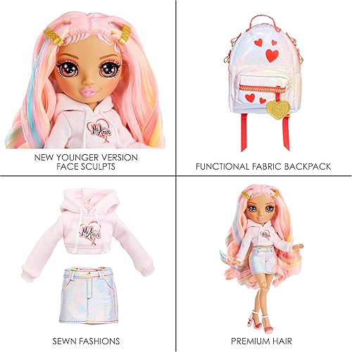 Miniatura 6 de Rainbow High Rainbow Junior High Edición Especial Kia Hart - Muñeca de moda rosa posable de 9 pulgadas con accesorios y mochila suave de