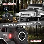 DEERC DE49 RC Voitures Télécommande Voiture, 2.4Ghz 1:18 Échelle Tout-Terrain SUV Monster Trucks avec LED Feu de tête et pneu arrière, 80 Mini Jouer à l'auto DEMO Mode Matte hors route Cadeaux de jouets pour garçons filles et enfants