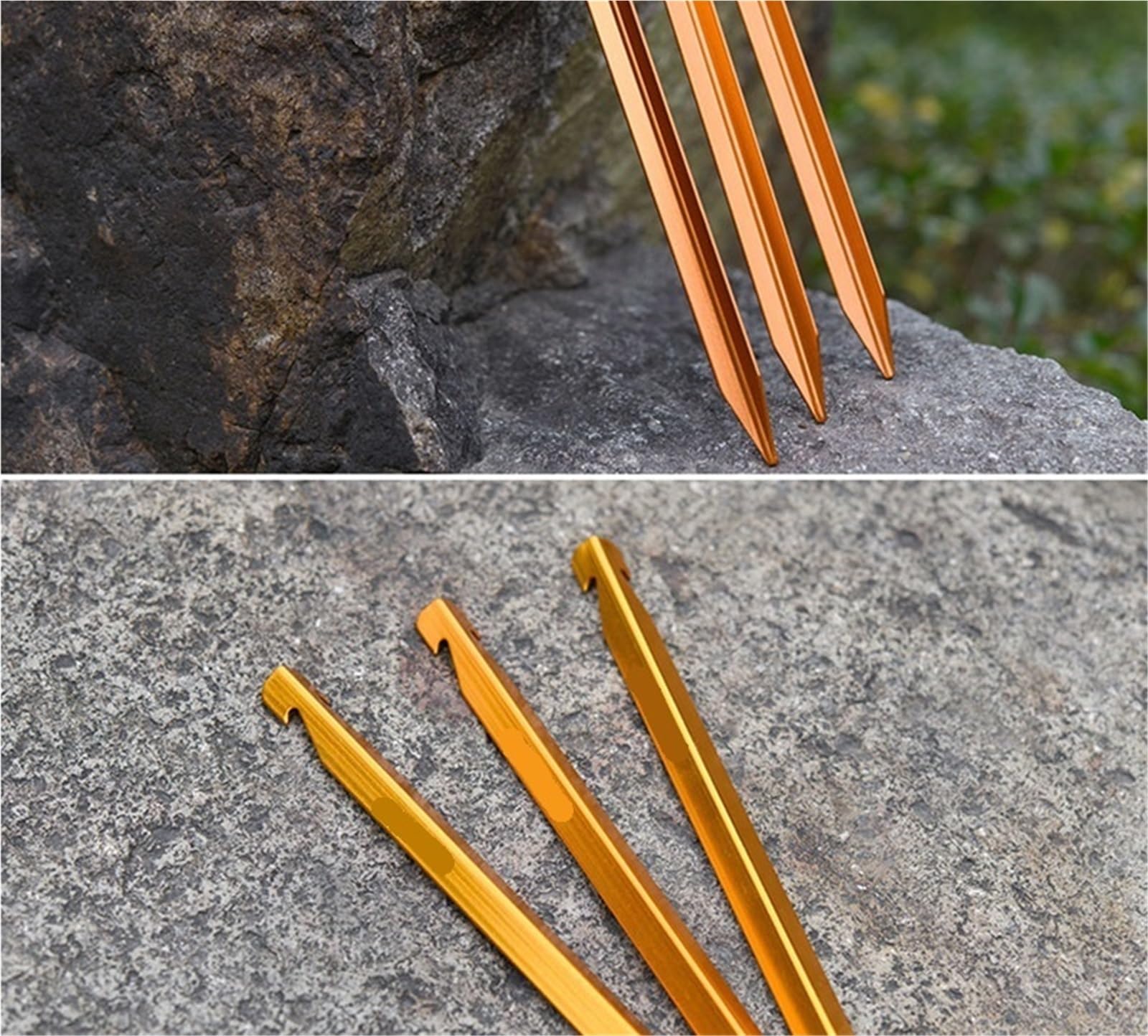 Piquets de Tente, Lot de 4 piquets Tente Fixes et Coupe-Vent en Alliage d'aluminium, 18 cm, for randonnée, Camping, extérieur