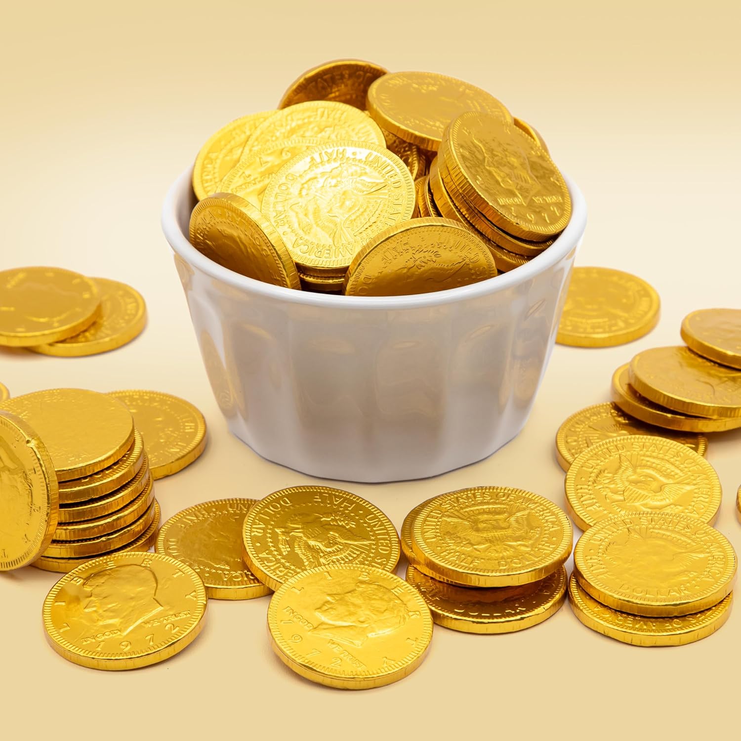 Chocolate Coins | 1.5-Pound Bag -125 Count | Bulk Chocolate Gold Coins for Holiday Gifts | Individually Wrapped Gold Candy for Gifting & Goodie Bags | St Patrick's Day Candy - Image 6