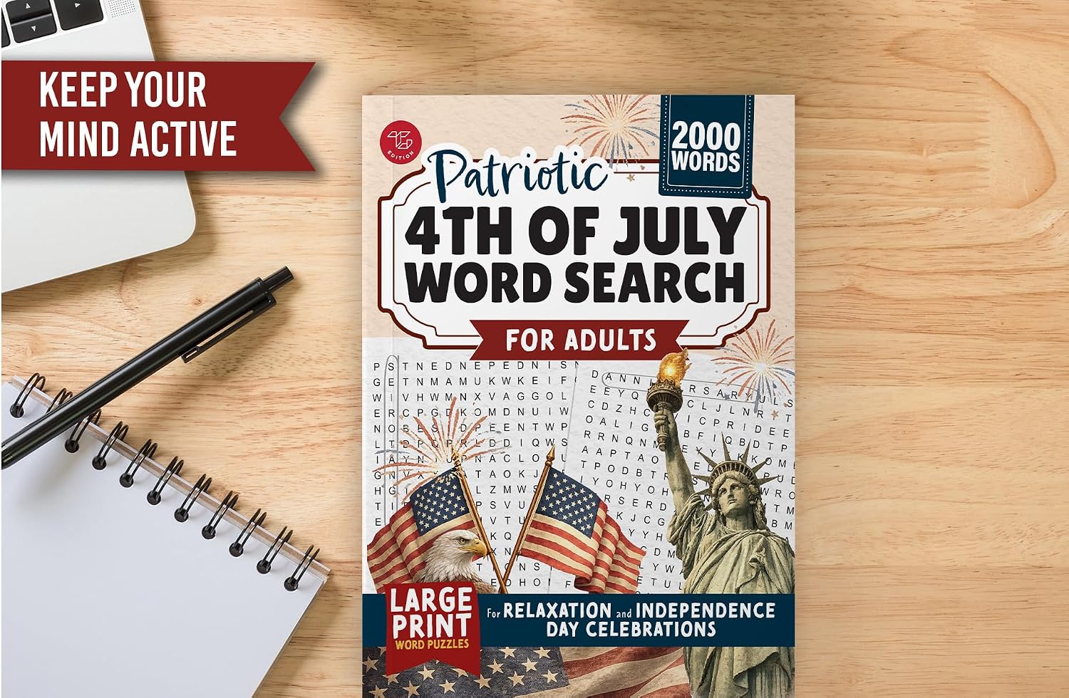 Patriotic 4th of July Word Search for Adults: Large Print Word Puzzles for Relaxation and Independence Day Celebrations (Word Find Books For Adults)