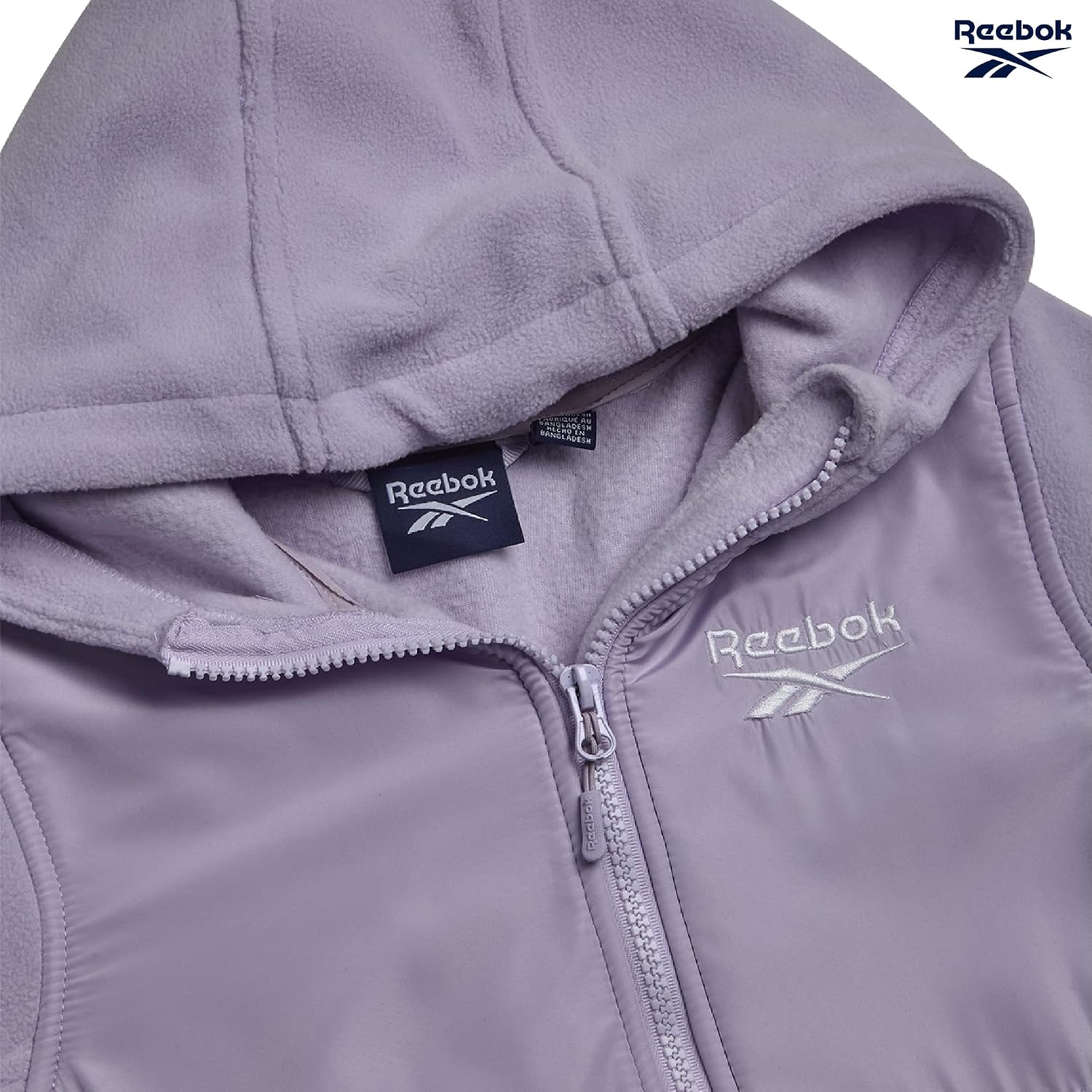 Reebok Girls Fleece Jacket - Weather Resistant Lightweight Polar Fleece Line Zip Up Fleece Jacket for Girls Outerwear Coats