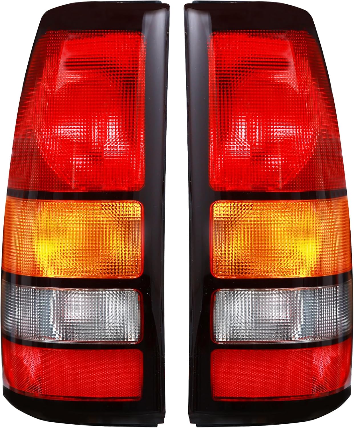 Boine Tail Light Compatible With 1999-2002 Chevy Silverado 1500 2500 3500 1999-2006 GMC Sierra 1500 2500 3500 Driver and Passenger Side Black Border Rear Light Brake Lamps