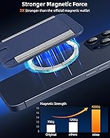 Vista 3 de HiWe para Cartera MagSafe, Cartera Magnética Más Fuerte para iPhone Serie 17/16/15/14/13/12, Soporte para 7 Tarjetas, Cuero Minimalista Delgado