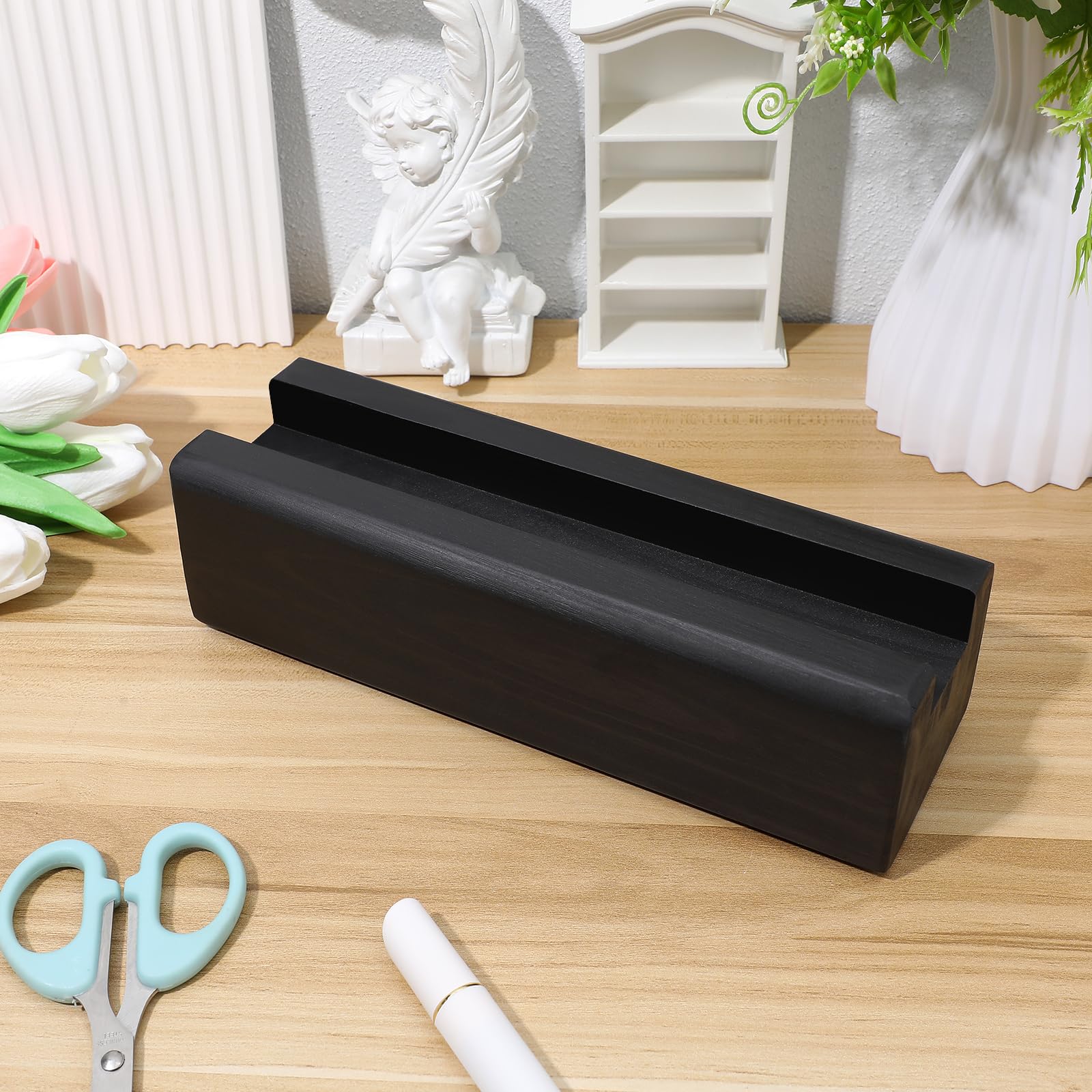 Supporto In Legno Per Specchio A Pieno Lunghezza - 25x7.5x6.8 Cm, Bianco, Per Esposizione A Terra