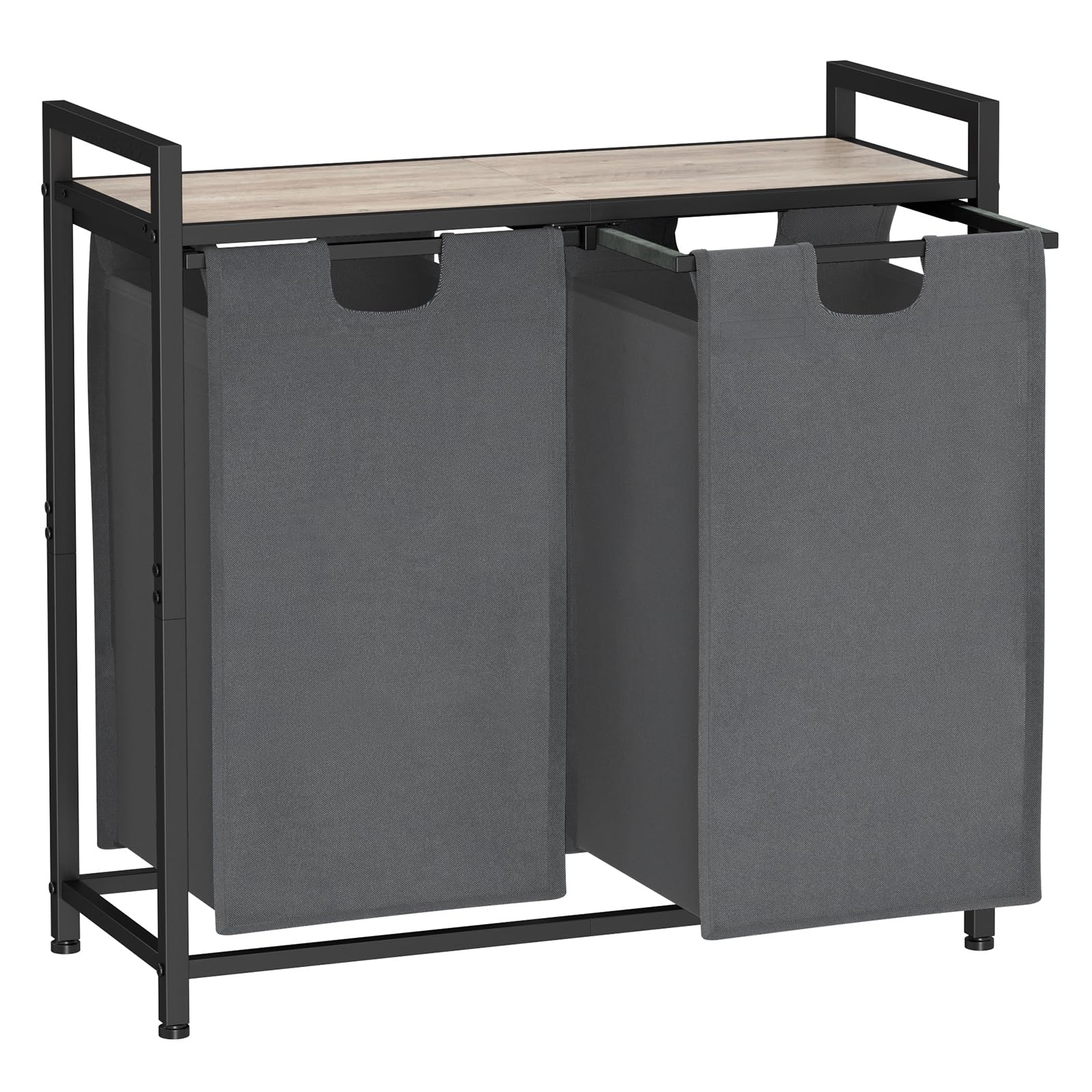 AMHANCIBLE Laundry Hamper with Shelf, Laundry Basket 2 Section, Laundry