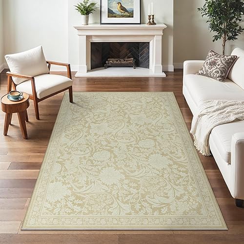 Miniatura 40 de Bavni Alfombra vintage floral de 2 pies 6 pulgadas x 10 pies, antideslizante, alfombra de pasillo y cocina, alfombra ligera lavable para entrada,