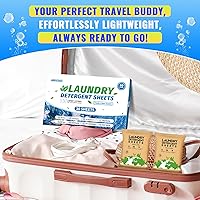 Vista 2 de FIXSMITH Hojas de detergente para ropa – 60 cargas (30 hojas) aroma de lino fresco – Hipoalergénico, tiras de detergente para ropa ecológicas