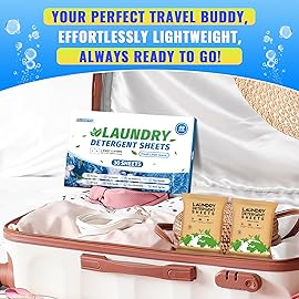 FIXSMITH Laundry Detergent Sheets - 60 Loads (30 Sheets) Fresh Linen Scent - Hypoallergenic,Eco Friendly Laundry Soap Sheets Ultra-Concentrated Travel Detergent Sheets.Plastic-Free,Liquidless.