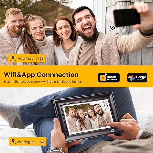 Miniatura 6 de KODAK Marco de fotos digital WiFi, 1920 x 1200 HD, marco de fotos digital con pantalla táctil, marco de fotos digital inteligente de 10.1 pulgadas