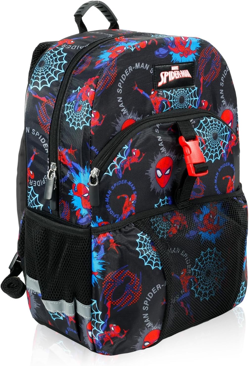 Marvel Spiderman Backpack with Lunch for Boys - Bundle 16" School Bag, Insulated Lunch Box, Water Bottle, More | Spiderman Backpack with Lunchbox
