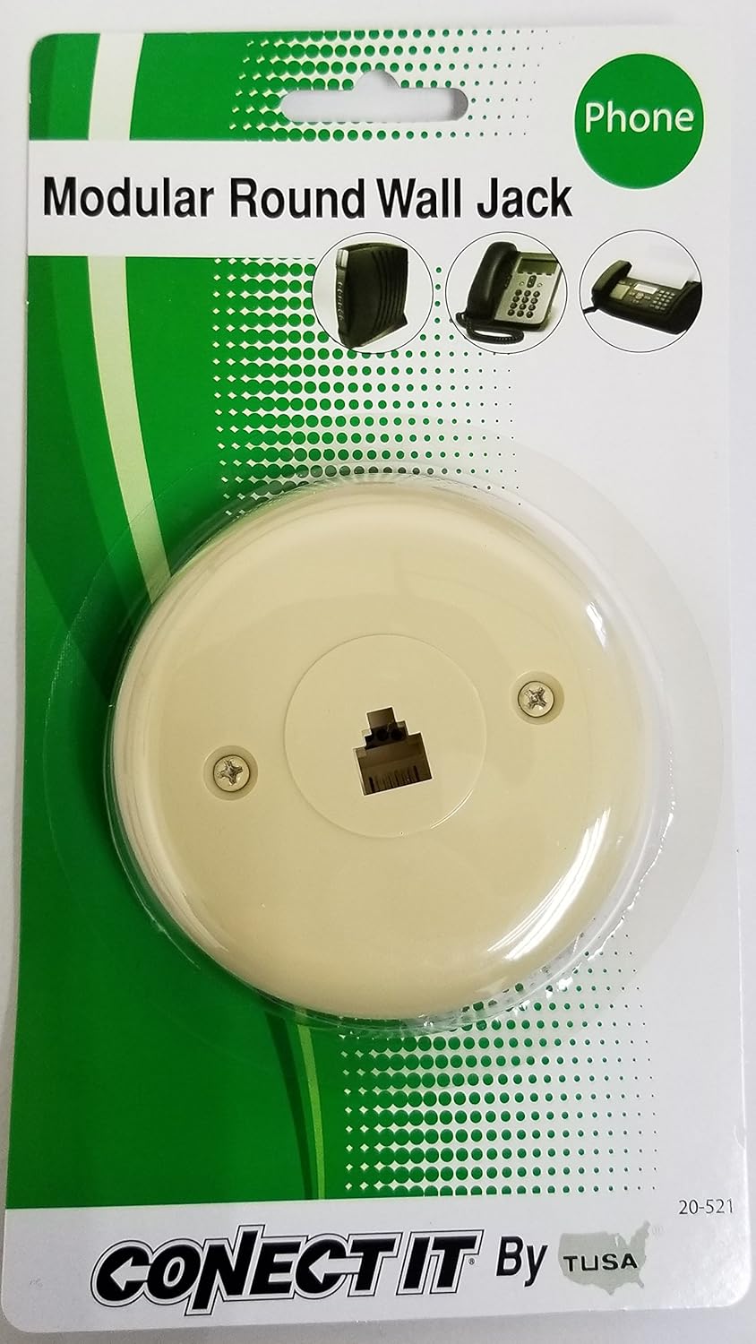 Telephone Modular Round Wall Jack Ivory