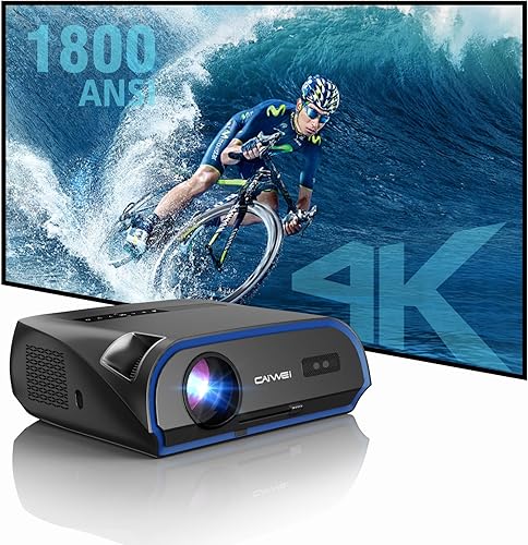 Vista 10 de Proyector LED inteligente 4K, luz diurna HDR WiFi 6, Bluetooth DB Audio, 2300ANSI Proyector de juegos de películas diurnas 4K Ultra HD para cine