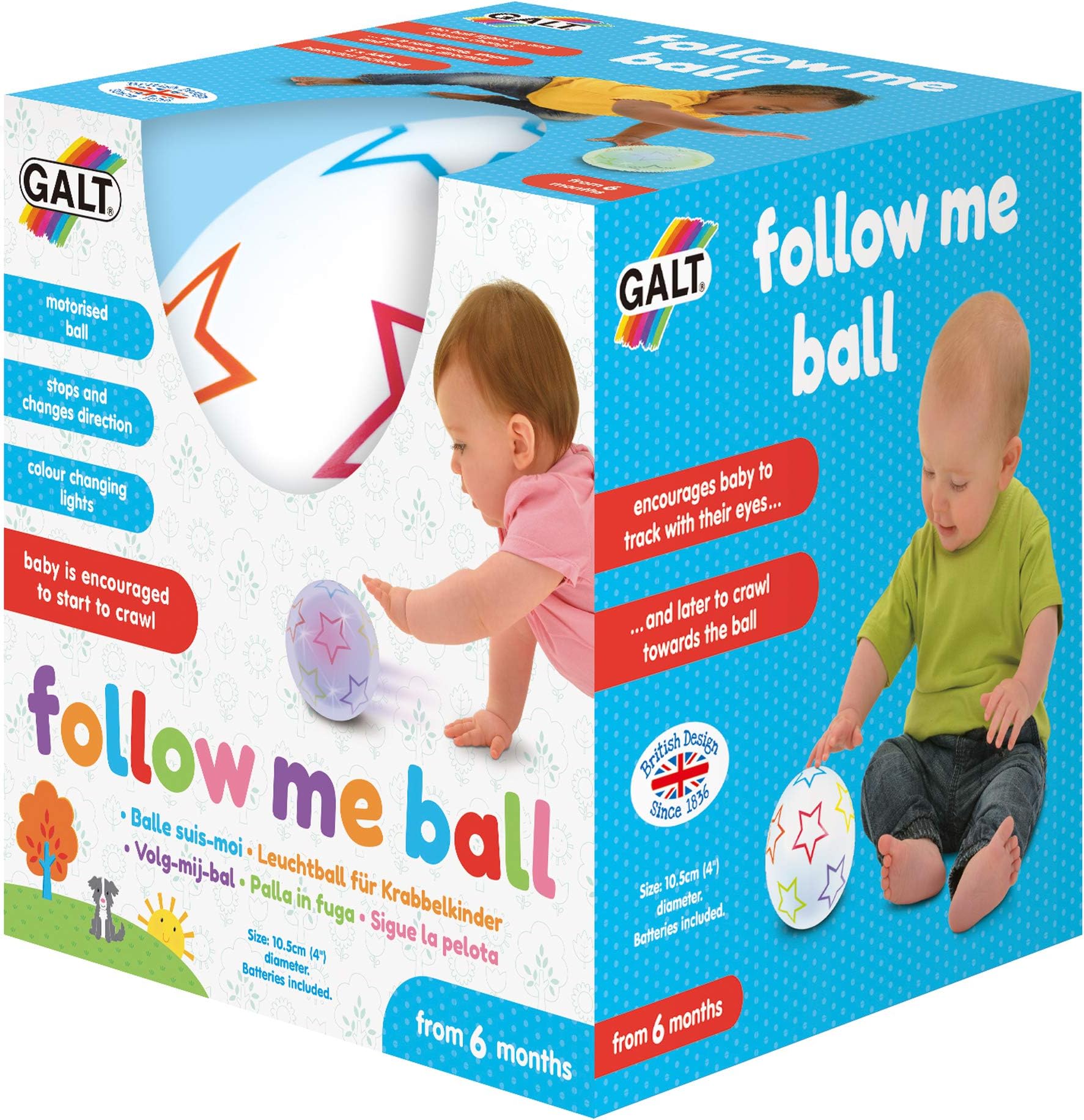 Galt Toys, Follow Me Ball, Baby Sensory Toys, Ages 6 Months Plus