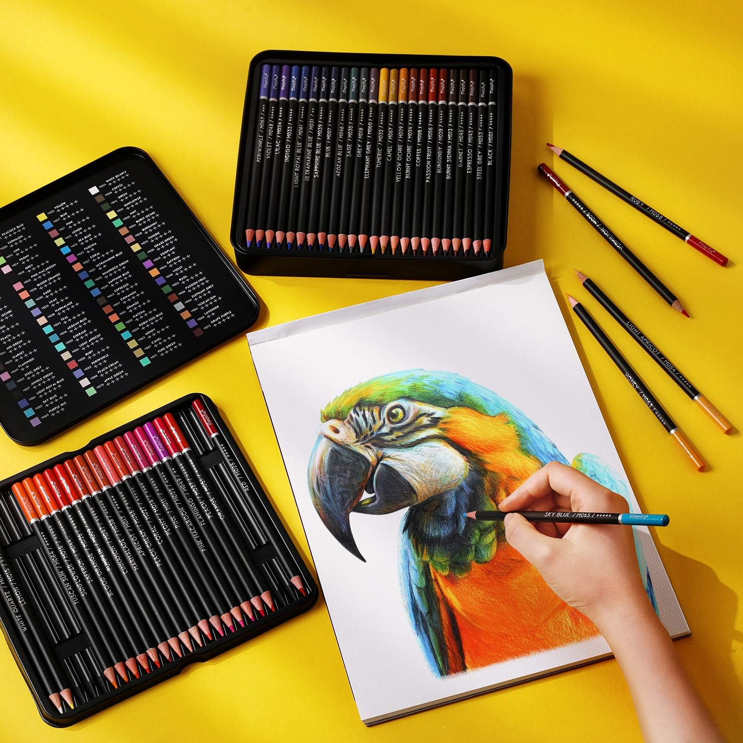 Magicfly 72 Colored Pencils Set, Oil-Based Colored Pencils for Adults, Artists, Art Colored Pencils for Coloring Books, Drawing Arts & Sketching