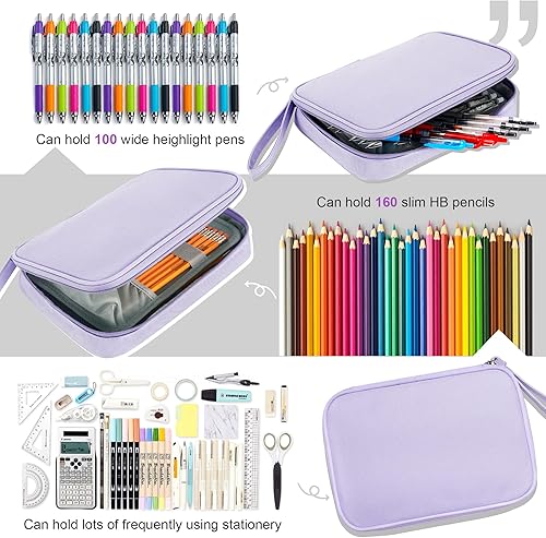 Miniatura 16 de Zannaki - cartuchera de gran capacidad para marcadores, lápices, lapiceras, papeles y sobres de carta, portador para billetera, diario, secundaria